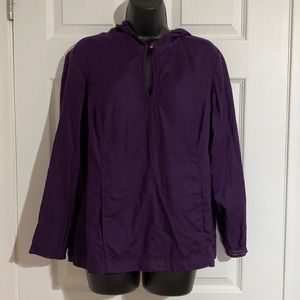 Talbots Long Sleeve 100% Irish Linen Hooded Top Sz XP (10/12)